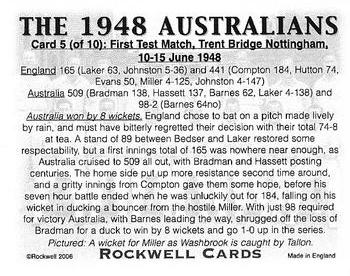 2006 Rockwell The 1948 Australians #5 First Test Match, Trent Bridge Back