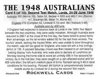 2006 Rockwell The 1948 Australians #6 Second Test Match, Lords Back