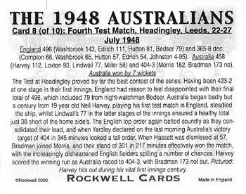 2006 Rockwell The 1948 Australians #8 Fourth Test Match, Headingly Back