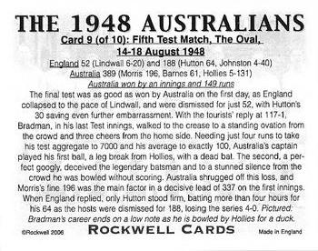 2006 Rockwell The 1948 Australians #9 Fifth Test Match, The Oval Back