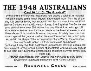 2006 Rockwell The 1948 Australians #10 The Greatest? Back