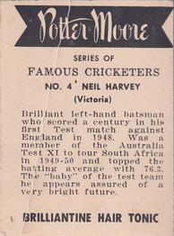 1951 Potter & Moore Australian Famous Cricketers #4 Neil Harvey Back