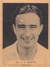 1951 Potter & Moore English Famous Cricketers #6 Denis Compton Front