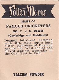 1951 Potter & Moore English Famous Cricketers #7 John Dewes Back