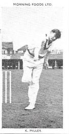 1953 Morning Foods Test Cricketers #9 Keith Miller Front
