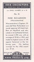 1956 Kane Products Cricketers Series 2 #41 Peter Richardson Back