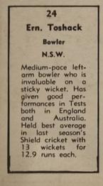 1951 Coles Australian & English Cricketers #24 Ernie Toshack Back