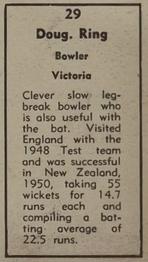 1951 Coles Australian & English Cricketers #29 Doug Ring Back