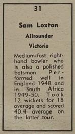 1951 Coles Australian & English Cricketers #31 Sam Loxton Back
