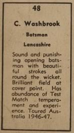 1951 Coles Australian & English Cricketers #48 Cyril Washbrook Back
