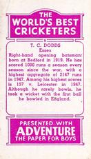 1956 D.C.Thomson The World's Best Cricketers (Adventure) #6 Dickie Dodds Back