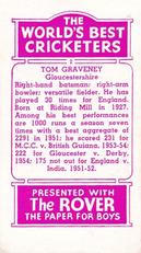 1956 D.C.Thomson The World's Best Cricketers (Rover) #2 Tom Graveney Back