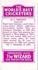 1956 D.C.Thomson The World's Best Cricketers (Wizard) #6 Maurice Tremlett Back