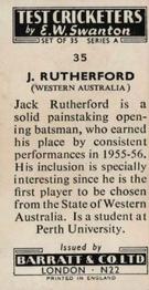 1956 Barratt & Co Test Cricketers Series A #35 John Rutherford Back