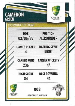 2021-22 TLA Traders Cricket Australia #003 Cameron Green Back