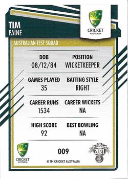 2021-22 TLA Traders Cricket Australia #009 Tim Paine Back