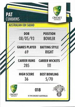 2021-22 TLA Traders Cricket Australia #018 Pat Cummins Back