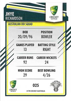 2021-22 TLA Traders Cricket Australia #025 Jhye Richardson Back