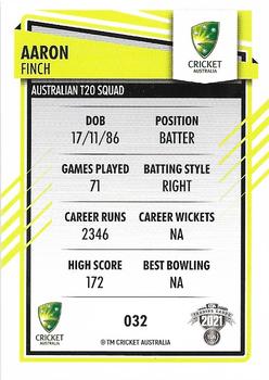 2021-22 TLA Traders Cricket Australia #032 Aaron Finch Back