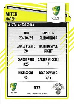 2021-22 TLA Traders Cricket Australia #033 Mitch Marsh Back