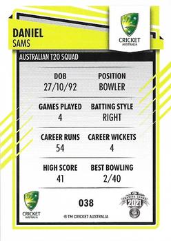 2021-22 TLA Traders Cricket Australia #038 Daniel Sams Back