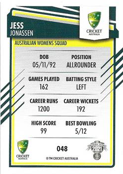 2021-22 TLA Traders Cricket Australia #048 Jess Jonassen Back