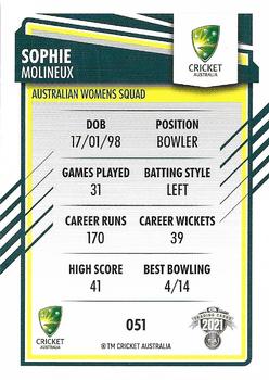 2021-22 TLA Traders Cricket Australia #051 Sophie Molineux Back