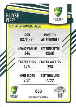 2021-22 TLA Traders Cricket Australia #053 Ellyse Perry Back