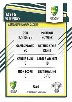 2021-22 TLA Traders Cricket Australia #056 Tayla Vlaeminck Back