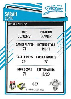 2021-22 TLA Traders Cricket Australia #067 Sarah Coyte Back