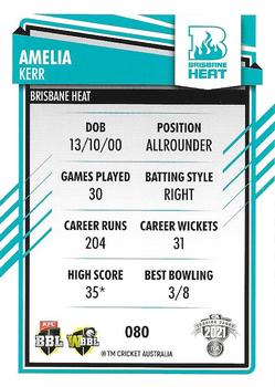 2021-22 TLA Traders Cricket Australia #080 Amelia Kerr Back