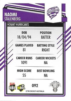 2021-22 TLA Traders Cricket Australia #092 Naomi Stalenberg Back