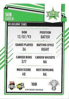 2021-22 TLA Traders Cricket Australia #108 Seb Gotch Back