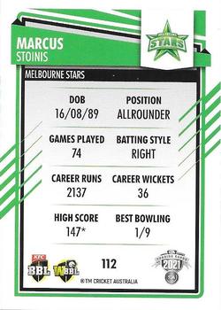 2021-22 TLA Traders Cricket Australia #112 Marcus Stoinis Back