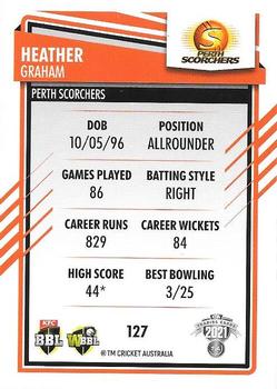 2021-22 TLA Traders Cricket Australia #127 Heather Graham Back