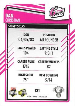 2021-22 TLA Traders Cricket Australia #131 Dan Christian Back