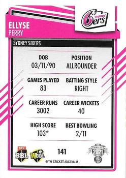 2021-22 TLA Traders Cricket Australia #141 Ellyse Perry Back