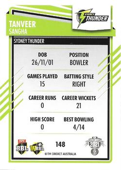 2021-22 TLA Traders Cricket Australia #148 Tanveer Sangha Back