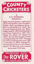1957 D.C.Thomson County Cricketers (Rover) #8 Roy Marshall Back