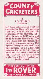 1957 D.C.Thomson County Cricketers (Rover) #11 Vic Wilson Back