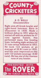 1957 D.C.Thomson County Cricketers (Rover) #12 Bomber Wells Back