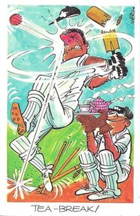 1972 Sunicrust Comedy Cricket #2 Tea-Break Front