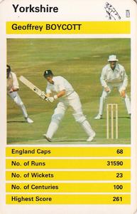 1978 Top Trumps British Cricketers #NNO Geoffrey Boycott Front
