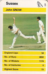 1978 Top Trumps British Cricketers #NNO John Snow Front