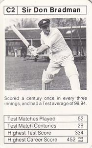 1978 Sporting Aces Mike Brearley's Batting Aces #C2 Don Bradman Front