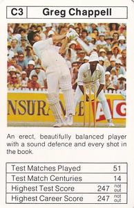 1978 Sporting Aces Mike Brearley's Batting Aces #C3 Greg Chappell Front