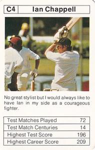 1978 Sporting Aces Mike Brearley's Batting Aces #C4 Ian Chappell Front