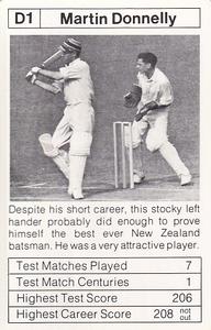 1978 Sporting Aces Mike Brearley's Batting Aces #D1 Martin Donnelly Front