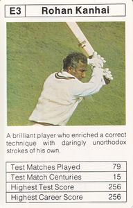 1978 Sporting Aces Mike Brearley's Batting Aces #E3 Rohan Kanhai Front