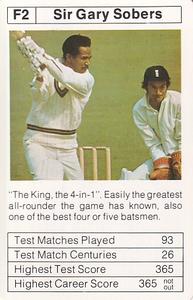 1978 Sporting Aces Mike Brearley's Batting Aces #F2 Gary Sobers Front